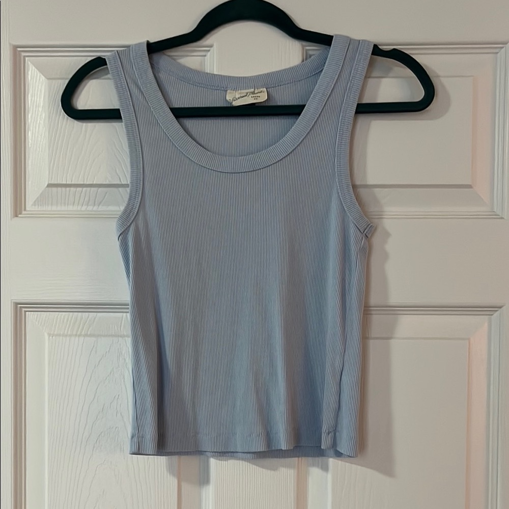 Universal Thread light blue Ribbed Fitted Tank Top